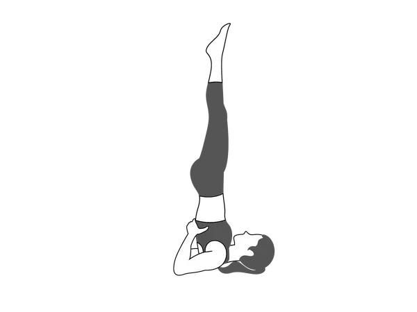 Jeune femme Salamba Sarvangasana  Illustration