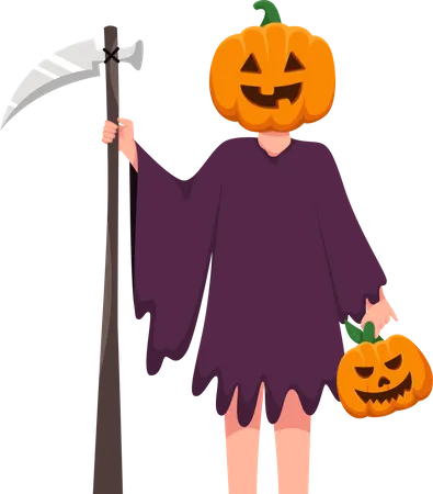 Jeune fille avec un costume d'Halloween  Illustration