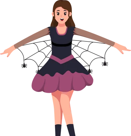 Jeune fille avec un costume d'Halloween  Illustration