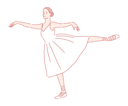 Jeune fille exécutant la danse  Illustration