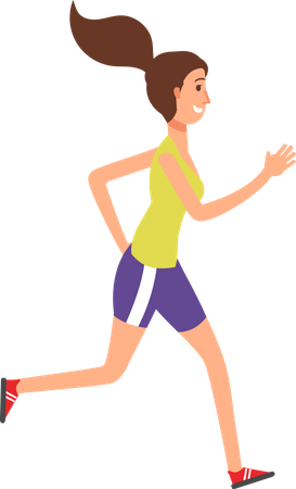 Jeune fille faisant du jogging  Illustration