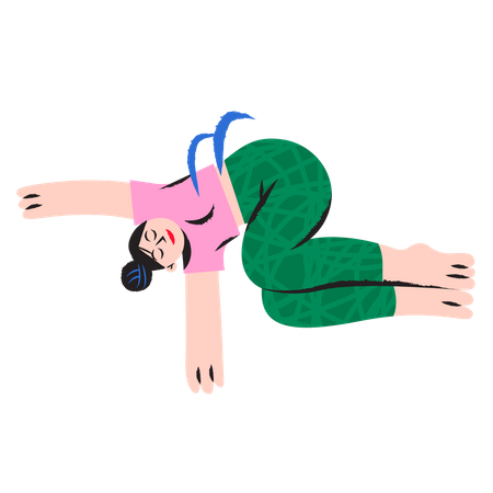 Jeune fille faisant du yoga  Illustration