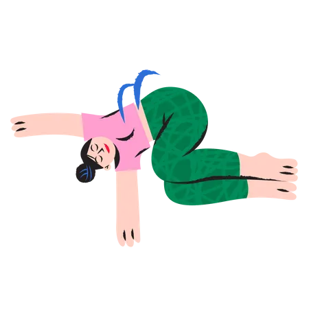 Jeune fille faisant du yoga  Illustration