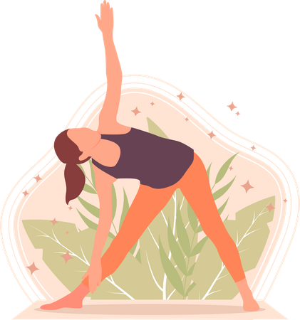 Jeune fille faisant du yoga  Illustration