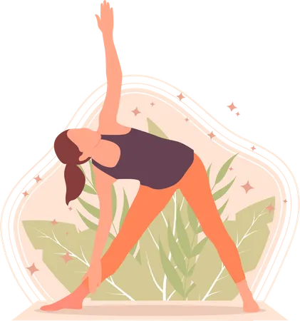 Jeune fille faisant du yoga  Illustration