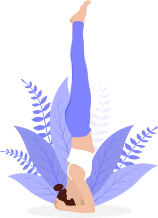 Jeune fille faisant du yoga  Illustration