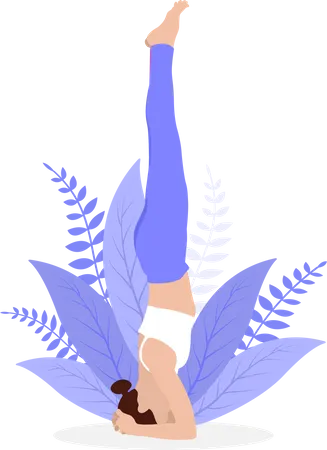 Jeune fille faisant du yoga  Illustration