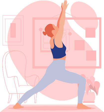 Jeune fille faisant du yoga  Illustration