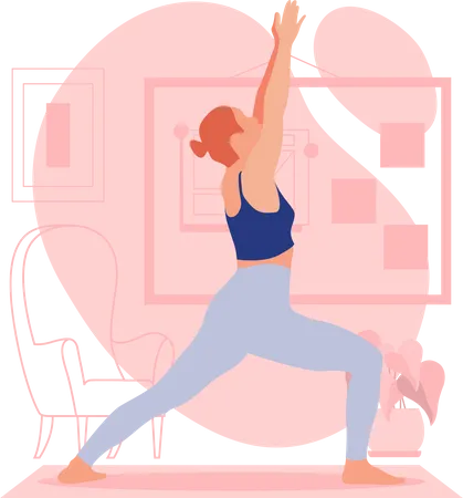 Jeune fille faisant du yoga  Illustration