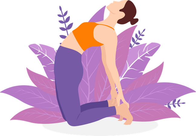 Jeune fille faisant du yoga  Illustration