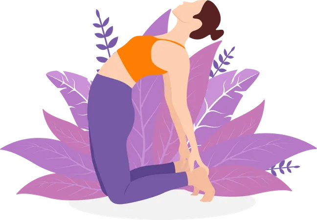 Jeune fille faisant du yoga  Illustration