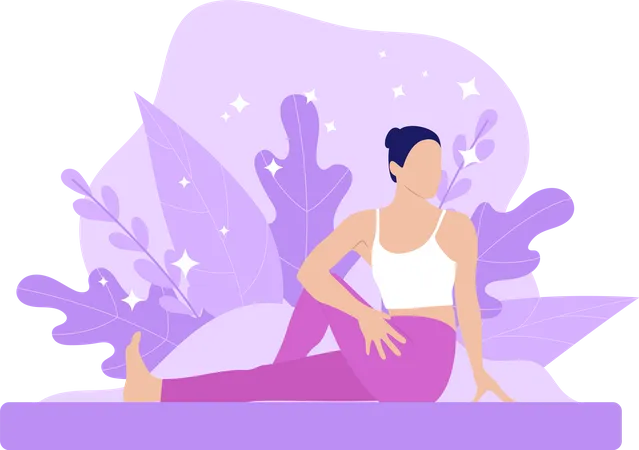 Jeune fille faisant du yoga  Illustration