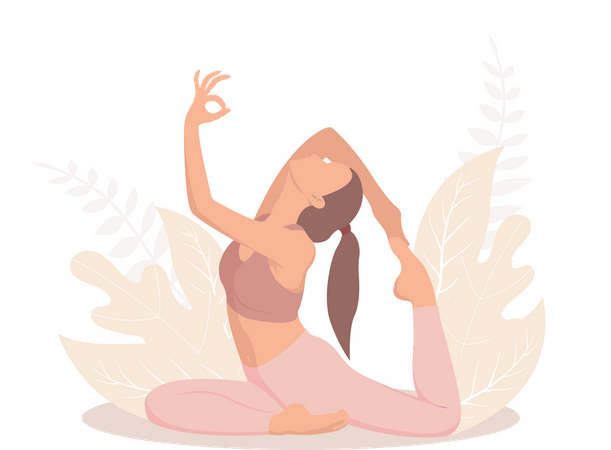 Jeune fille faisant du yoga  Illustration