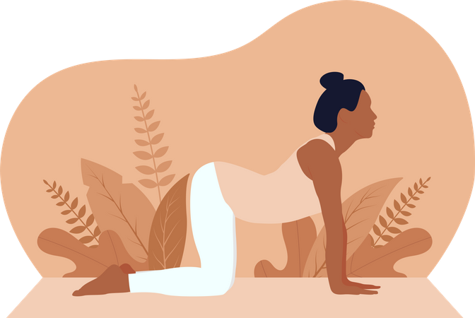 Jeune fille faisant du yoga  Illustration