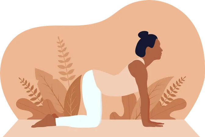 Jeune fille faisant du yoga  Illustration