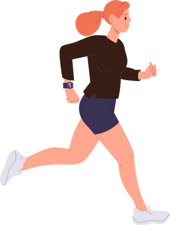 Jeune femme athlétique fitness jogging  Illustration