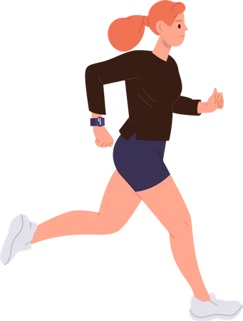 Jeune femme athlétique fitness jogging  Illustration