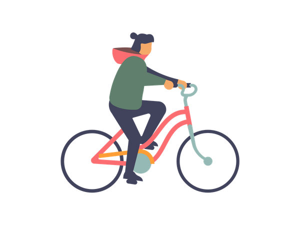 Jeune garçon à vélo  Illustration