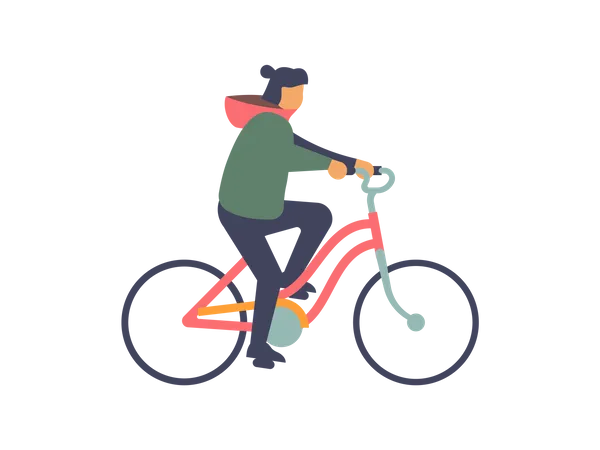 Jeune garçon à vélo  Illustration