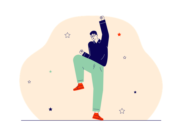 Jeune garçon dansant dans le bonheur  Illustration