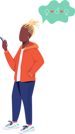 Jeune homme avec smartphone  Illustration