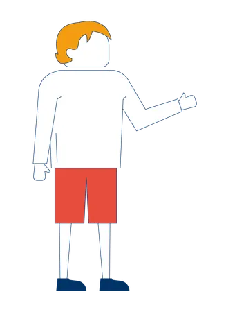 Jeune homme blond sans visage en short rouge faisant des gestes  Illustration
