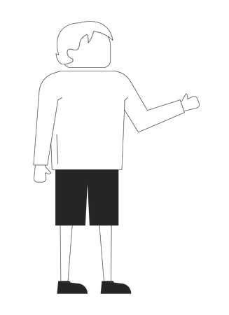 Jeune homme blond sans visage en short rouge faisant des gestes  Illustration