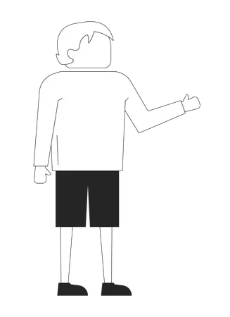 Jeune homme blond sans visage en short rouge faisant des gestes  Illustration