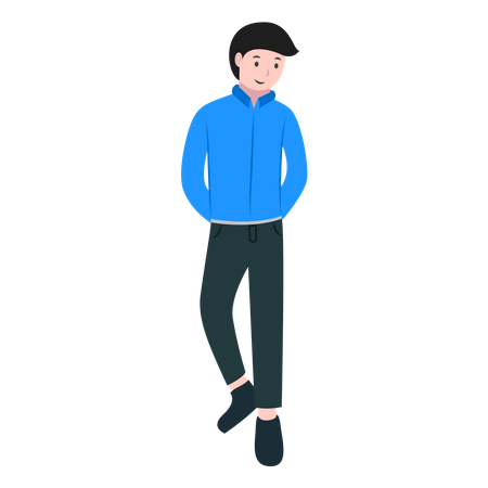 Jeune homme debout  Illustration