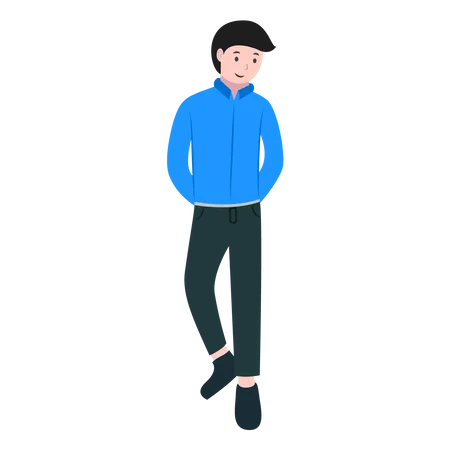 Jeune homme debout  Illustration