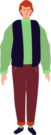 Jeune homme debout dans des vêtements décontractés  Illustration