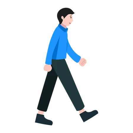 Jeune homme qui marche  Illustration