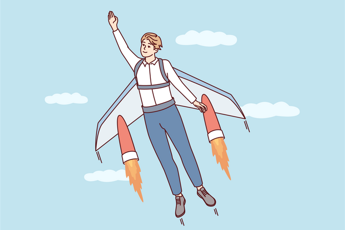 Jeune homme volant  Illustration