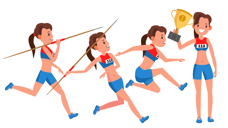 Joueuse d'athlétisme jeune femme  Illustration