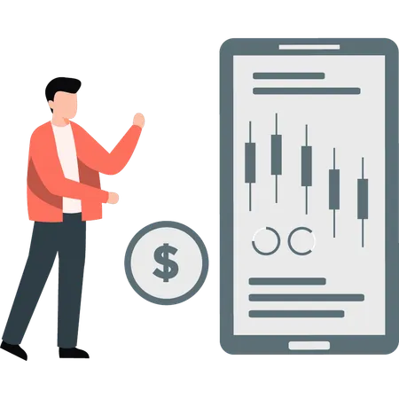 Jeunes montrant un investissement en bourse  Illustration