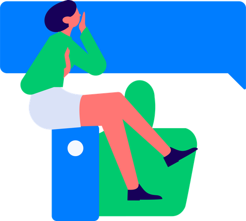 Jeunes gars regardant des commentaires sur les réseaux sociaux  Illustration