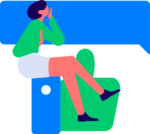 Jeunes gars regardant des commentaires sur les réseaux sociaux  Illustration