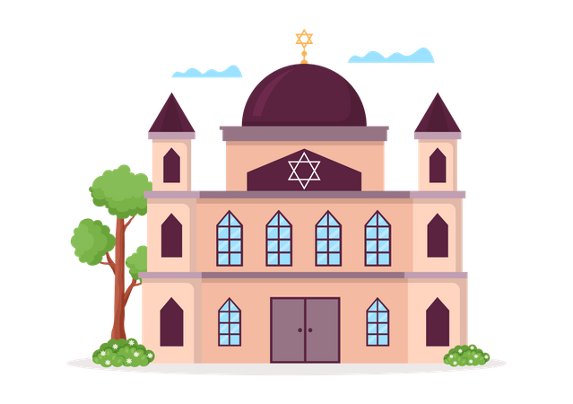 Jew Worship Place Illustration