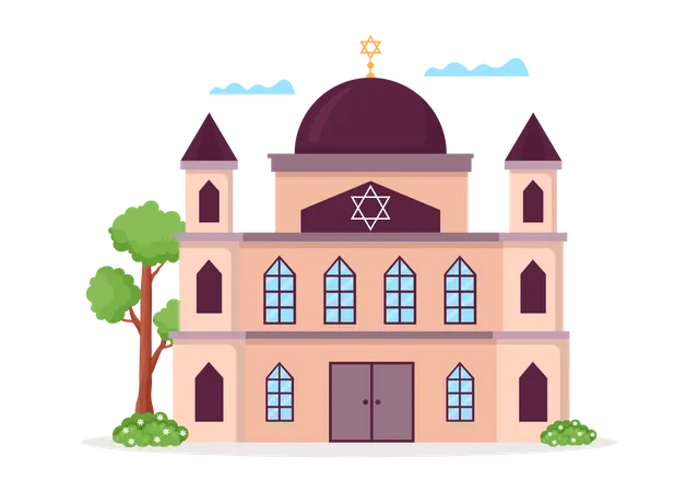 Jew Worship Place Illustration