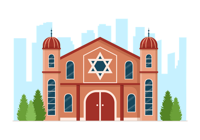 Jew worship place Illustration