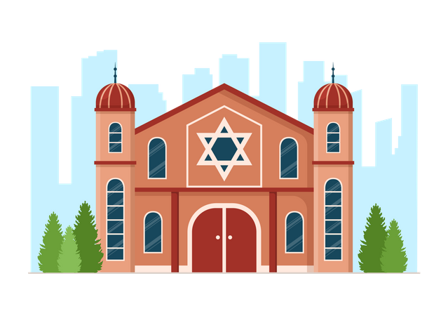 Jew worship place  Illustration