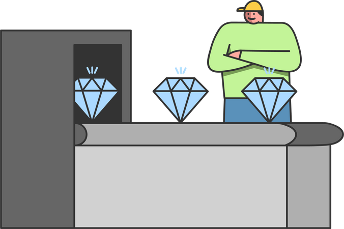 Jewelry production industry Illustration