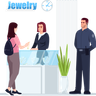 illustration for woman selling jewelry