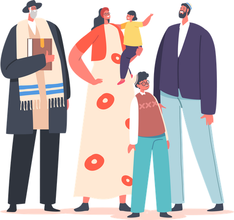 Jewish Family Illustration