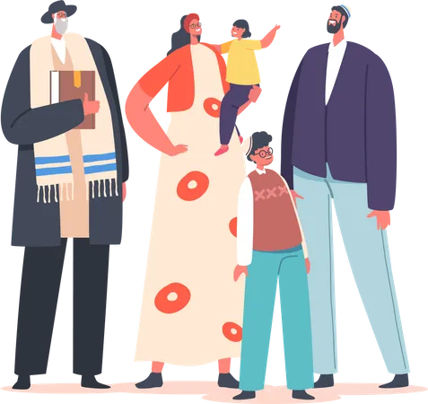 Jewish Family Illustration