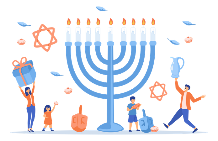 Jewish festival of lights Illustration