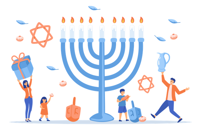 Jewish festival of lights  Illustration