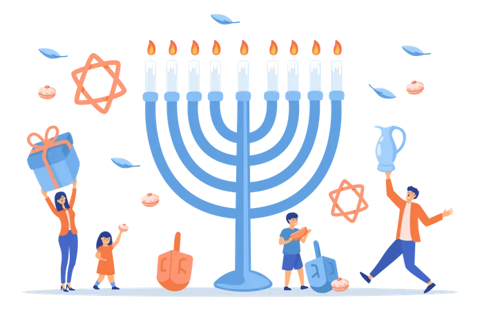 Jewish festival of lights  Illustration