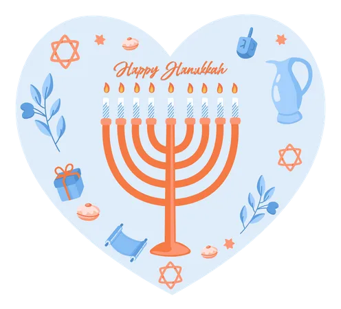 Jewish holiday hanukkah  Illustration