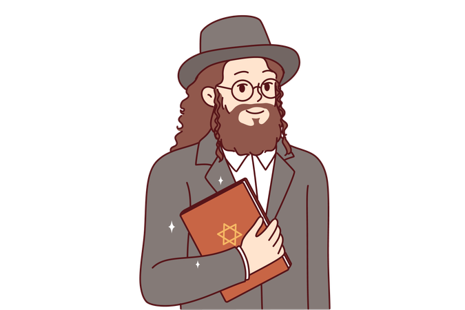 Jewish man torah book  Illustration
